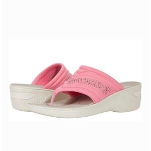 Bzees Dazzle Me Wedge Sandals In Pink Size 11